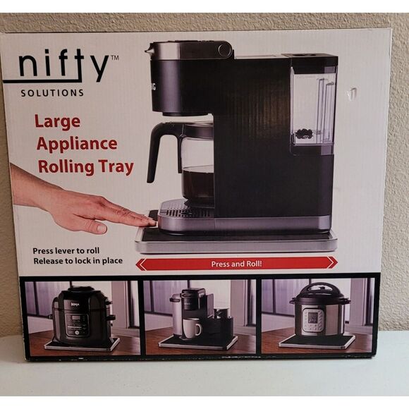 Nifty Solutions Large Black Appliance Rolling Tray NEW Open Box 16 X 14 X 1 - Picture 1 of 8